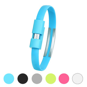 Wristband Micro USB Cable Charger Charging Data Sync For Android Cell Phone