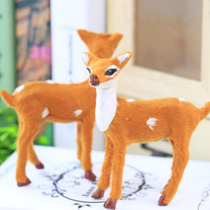 2pcs Mini Artificial Deer Studio Photo Office Wedding Party Shoot Props Fairy Garden Home Decoration Gadget Ornament Deer